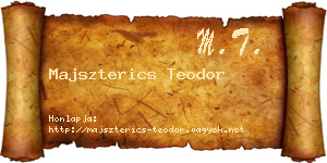 Majszterics Teodor névjegykártya